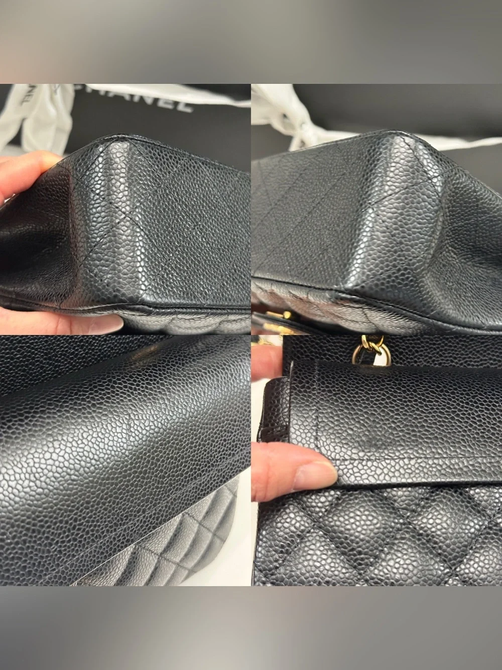 CHANEL Classic double flap  Caviar Leather Small